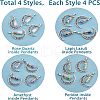 SUPERFINDINGS 16Pcs 4 Style Column Glass Bottle with Gemstone inside Pendants FIND-FH0003-11-3