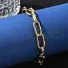 304 Stainless Steel Paperclip Chain Bracelets X-BJEW-F412-02G-4