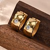 304 Stainless Steel with Cubic Zirconia Polishing effect Hoop Earrings EJEW-M001-24G-5