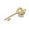Brass Micro Pave Clear Cubic Zirconia Pendants KK-V010-28G-2
