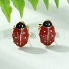 304 Stainless Steel Enamel Stud Earrings EJEW-S259-01B-G-1