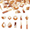 Kissitty Resin & Walnut Wood Big Pendants RESI-KS0001-04-10