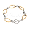 304 Stainless Steel Oval Link Bracelets for Men Women BJEW-Z108-03GP-2