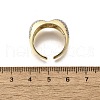 Brass Micro Pave Clear Cubic Zirconia Cuff Rings for Women RJEW-G347-12GP-5