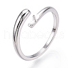 925 Sterling Silver Smooth with Open Cuff Ring Settings STER-T007-09P-1