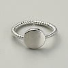 Brass Flat Round Open Cuff Ring RJEW-WH0004-25P-2