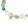 Natural & Synthetic Gemstone Round Beads Stretch Bracelets for Women BJEW-JB11663-4