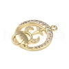 Brass Micro Pave Clear Cubic Zirconia Pendants FIND-B077-02G-10-2