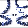 Adjustable Natural Lapis Lazuli Braided Bead Bracelets BJEW-F369-A15-5