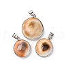 Brass Pave Natural Shell Pendants KK-H002-01P-1