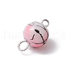 Drawbench & Baking Painted Glass Round Connector Charms PALLOY-JF03541-02-5