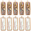   10Pcs 2 Colors Brass Pave Shell Pendants SHEL-PH0001-58-1