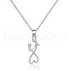 Mom Daughter Family Heart Alloy Pendant Necklaces FS-WG2DA38-02-3