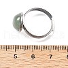 Half Round Natural Green Aventurine Finger Rings RJEW-M062-01P-40-3