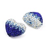 Gradient Color Heart Shaped Polymer Clay Rhinestone Beads CLAY-NH0002-03D-2