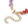 Chakra Natural Rose Quartz & Amethyst & Apatite & Aquamarine & Green Aventurine & Tiger Eye & Carnelian Chip Beaded Bracelets for Women BJEW-JB11741-01-4
