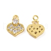Brass Micro Pave Cubic Zirconia Charms KK-E068-VF186-1