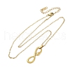 Infinity Snake 304 Stainless Steel Pendant Necklaces NJEW-M096-04G-2