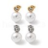 Ion Plating(IP) 304 Stainless Steel Round Stud Earrings EJEW-C099-17D-4