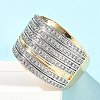 Brass Micro Pave Cubic Zirconia Rings RJEW-D307-04G-A-5