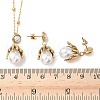 304 Stainless Steel Flower Pendant Necklaces & Stud Earrings for Women SJEW-B020-05G-5