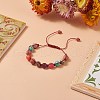 Round Natural Mixed Gemstone Braided Bead Bracelet BJEW-JB09298-2