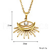 Retro Stainless Steel Clear Cubic Zirconia Eye Pendant Cable Chain Necklaces for Women MU9051-4-1