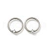 304 Stainless Steel Clear Cubic Zirconia Rhombus Hoop Nose Rings AJEW-D306-12P-1