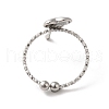 Non-Tarnish 304 Stainless Steel Heart Open Cuff Rings for Women RJEW-H136-03P-3