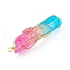 Electroplate Natural Quartz Crystal Pendants PALLOY-JF00741-02-4