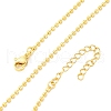 Brass Rondelle Link Chain Necklaces for Women NJEW-K282-04G-4