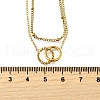 304 Stainless Steel Ring Pendant Double Layer Necklaces for Women NJEW-M098-03G-3