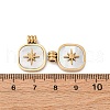 304 Stainless Steel Pave Natural White Shell Pendants STAS-L022-522G-3