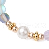 Synthetic Moonstone Round Beaded Bracelets for Women BJEW-JB11915-01-3