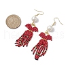 Handmade Seed Beads Dangle Earrings EJEW-MZ00138-2