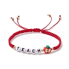 Teacher's Day Acrylic Beads Braided Bead Bracelets Men Women BJEW-TA00605-2