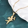 Cupid 304 Stainless Steel Pendant Necklaces NJEW-H059-26G-3