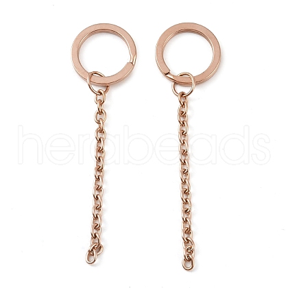 Ion Plating(IP) 304 Stainless Steel Split Key Ring Clasps X1-STAS-L226-009A-RG-1