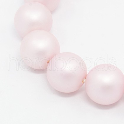 Round Shell Pearl Frosted Beads Strands BSHE-I002-8mm-12-1