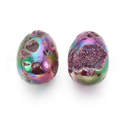 Electroplated Natural Druzy Geode Quartz Home Display Decorations G-E499-06D-1