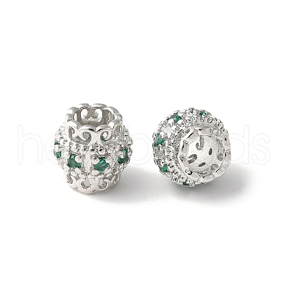 Brass Micro Pave Cubic Zirconia Bead KK-U067-08P-02-1