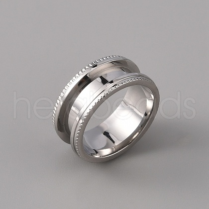 201 Stainless Steel Grooved Finger Ring Settings STAS-WH0027-26A-P-1