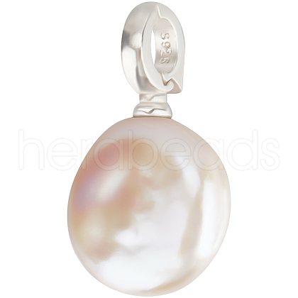 Beebeecraft 1Pc Natural Baroque Keshi Pearl Pendants FIND-BBC0002-39B-1