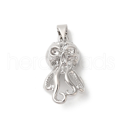 Rack Plating Octopus Brass Pendants KK-Z056-03P-1