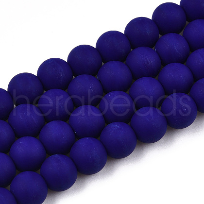 Opaque Glass Beads Strands X-GLAA-T032-P8mm-MD03-1