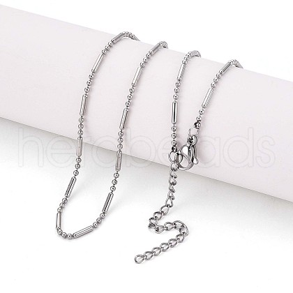 1.5MM 304 Stainless Steel Column Round Link Chain Necklaces NJEW-T016-05P-1