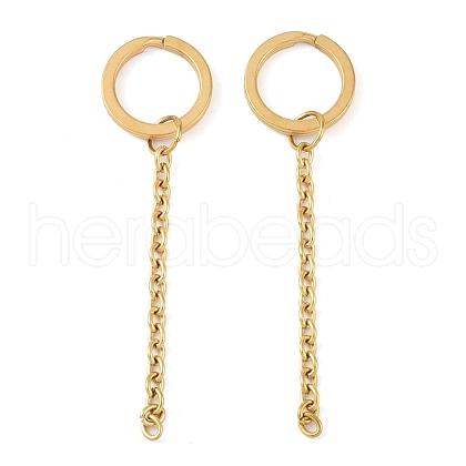 Ion Plating(IP) 304 Stainless Steel Split Key Ring Clasps X1-STAS-L226-009A-G-1