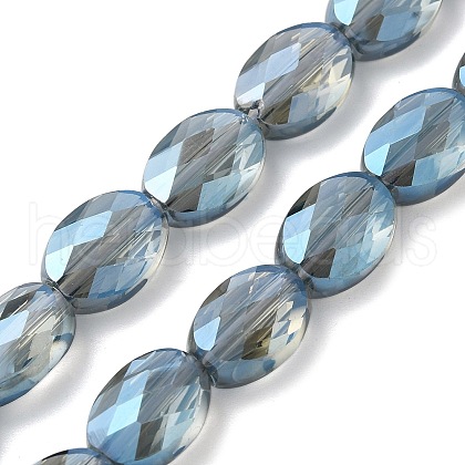 Electroplate Glass Beads Strands X-EGLA-L045-A-FR02-1