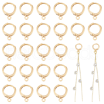 Unicraftale 40Pcs Brass Huggie Hoop Earring Findings KK-UN0002-42-1