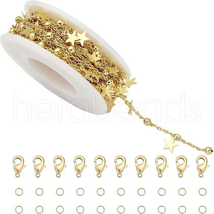 CHGCRAFT DIY Star Beaded Satellite Chains Bracelet Necklace Making Kit DIY-CA0005-09-1